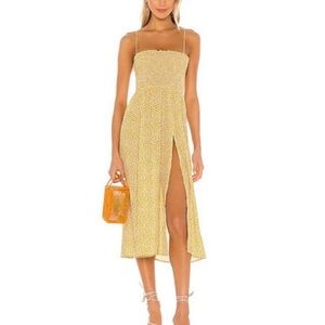 RESA Yellow Floral Midi Dress